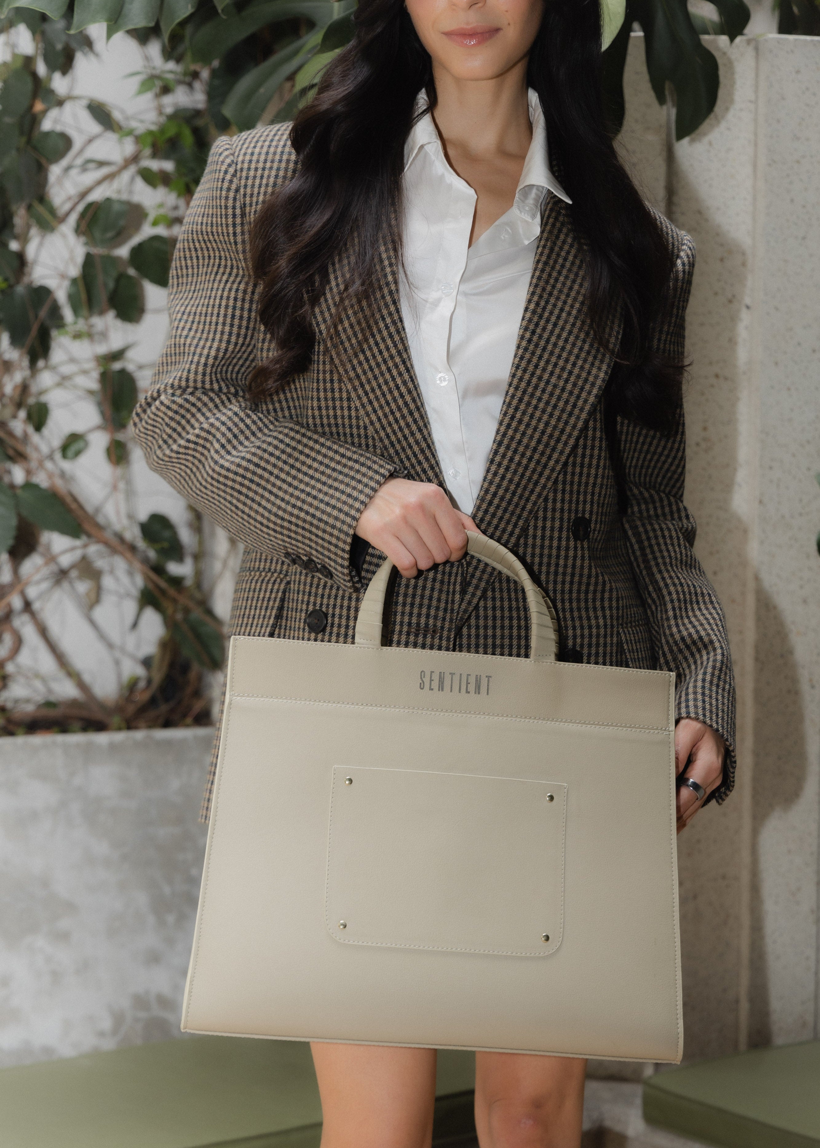 PANTHERA MAXI Beige Sentient Vegan Cactus Leather Tote – SENTIENT